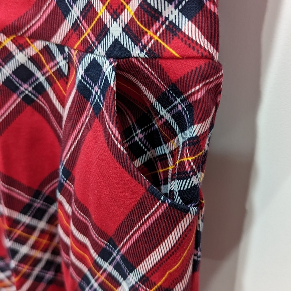 New H&M Red Tartan Plaid Long Sleeve Holiday Christmas Picture Dress Girls 4 5 6 - Picture 4 of 7